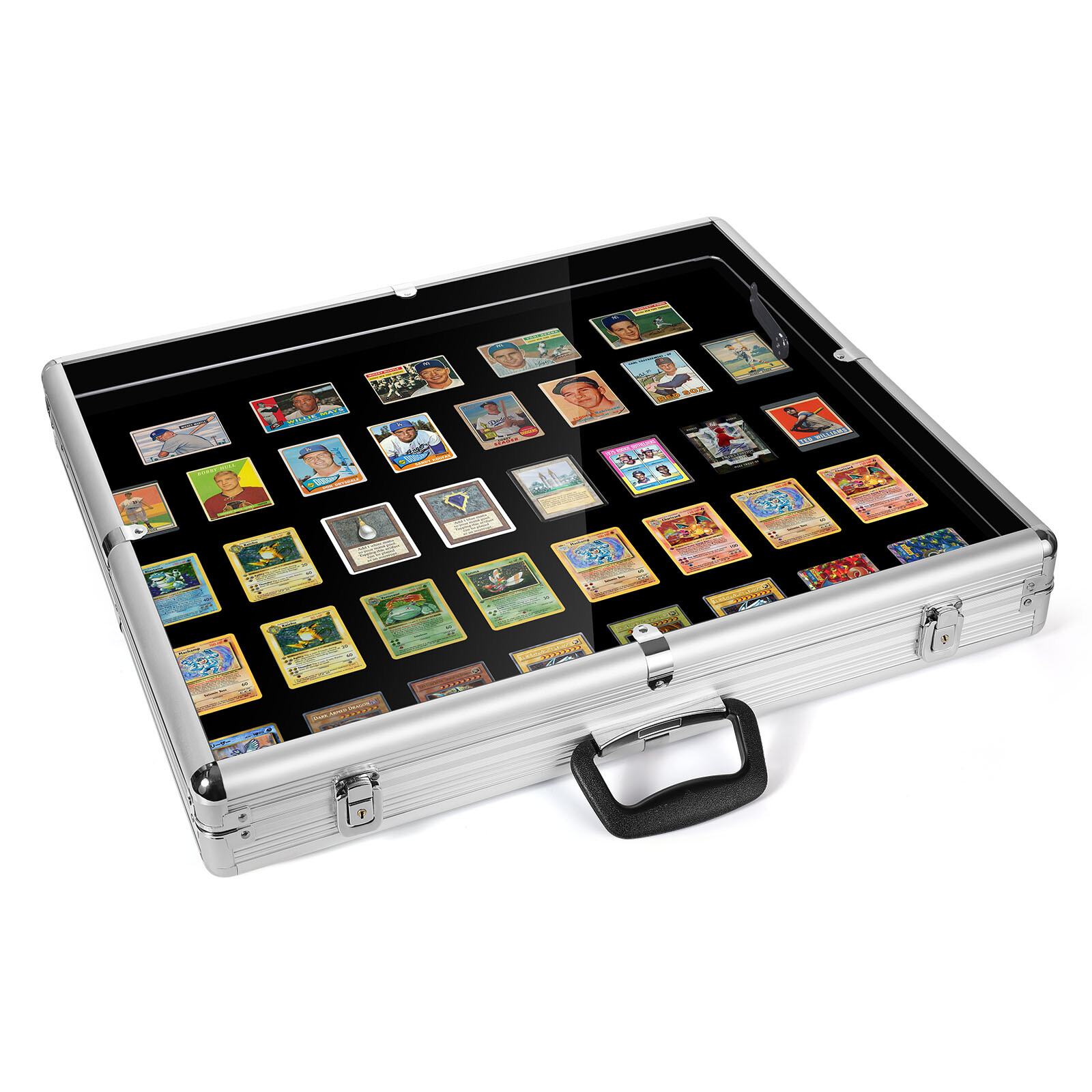 Large Lockable Aluminum Display Case Showcase for Card Coin Jewelry Trade Show