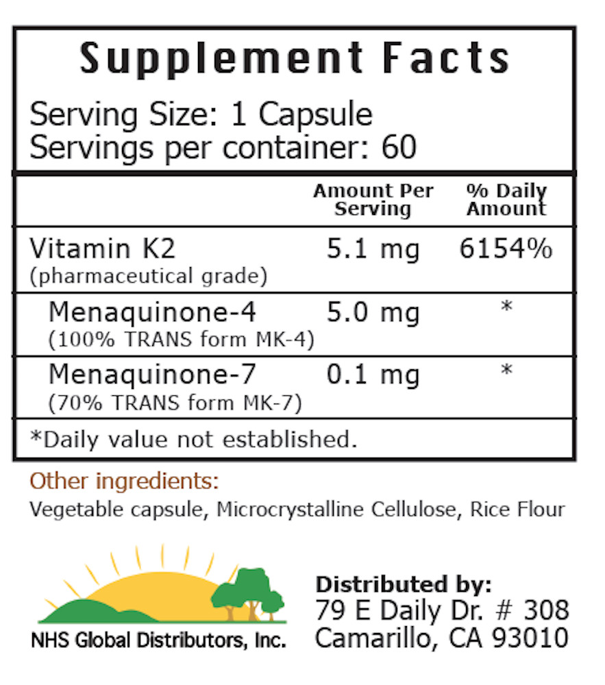 vk2 - vitamin K2 (mk4 and Mk7)