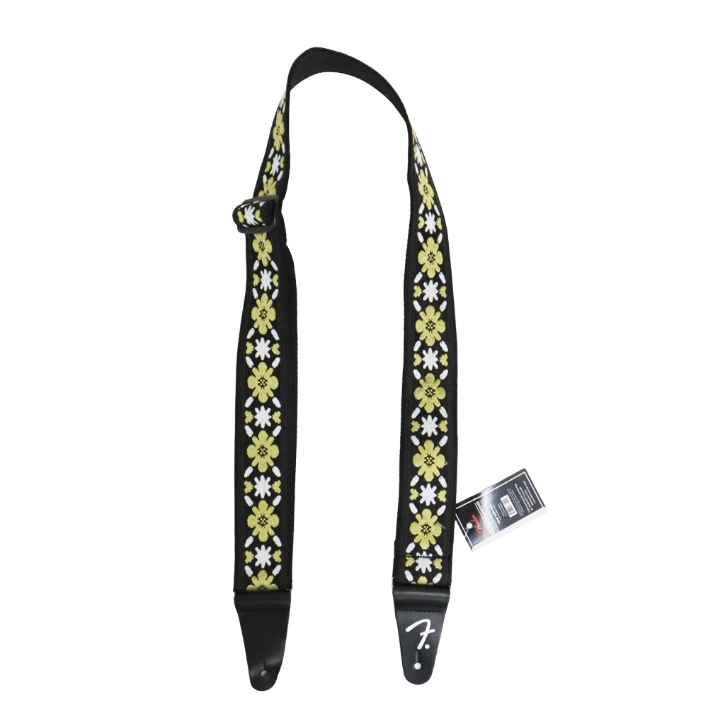 Fender Pasadena Woven Strap – Yellow Clover, 2"