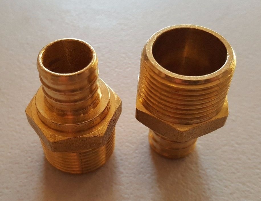 25 PCS. 3/4" PEX X 3/4" MALE NPT THREADED ADAPTER BRASS CRIMP FITTING LEAD FREE