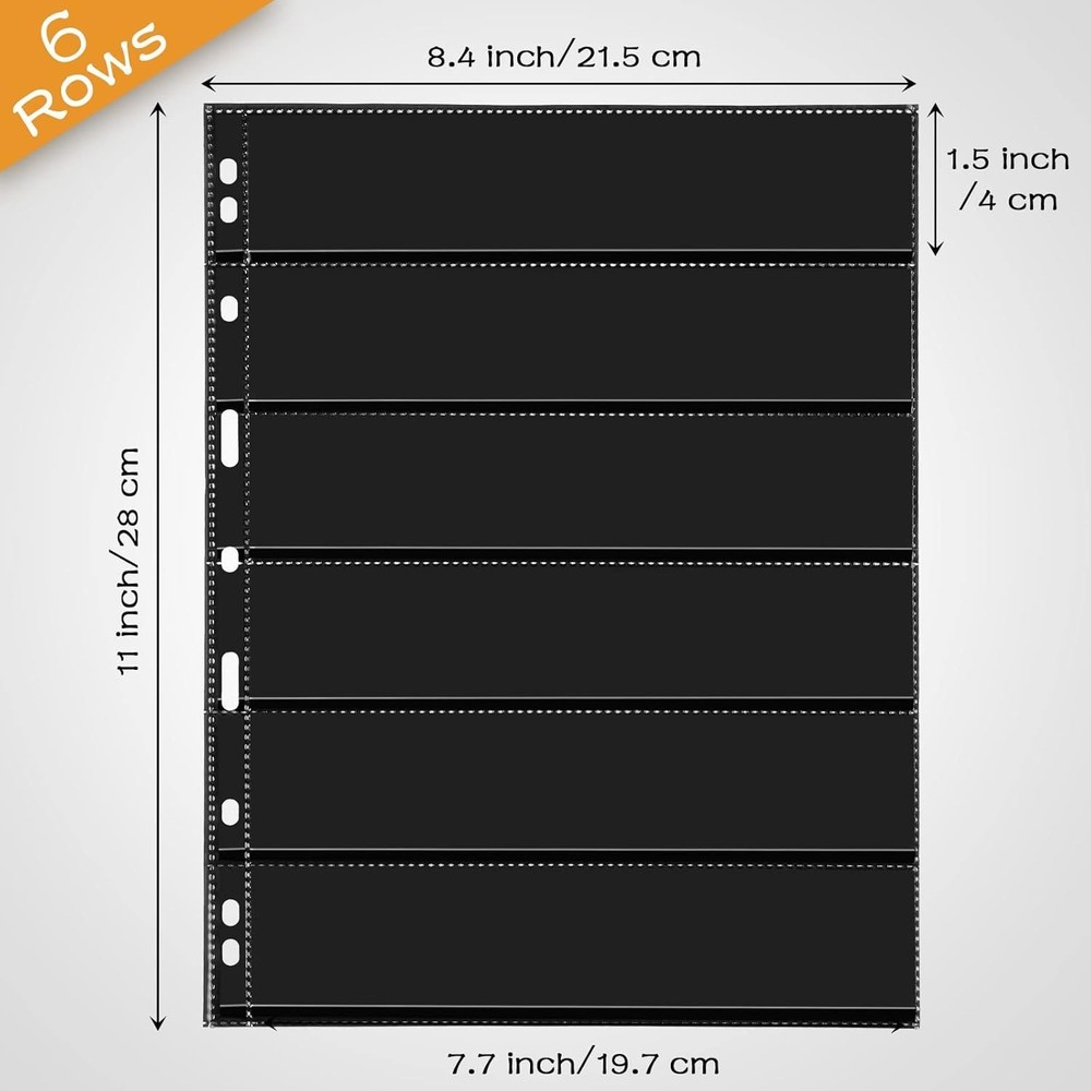 20 Sheets Stamp Pages Collector Stamp Collecting Album Binder Standard 9 Hole...