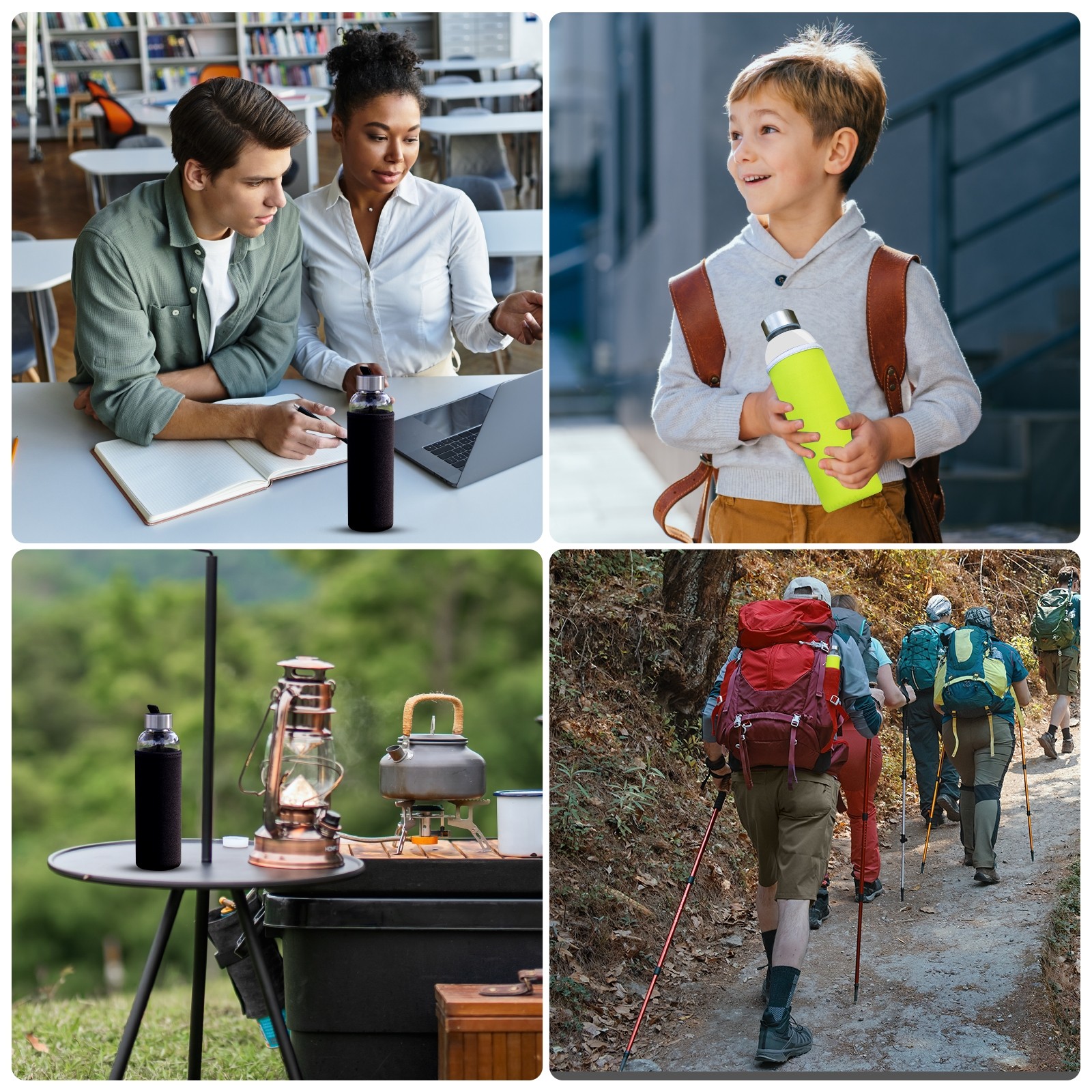 2pcs 18.5 oz Neoprene Insulated Water Bottle Sleeve Black