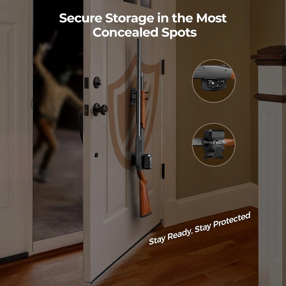 Biometric Gun Trigger Lock - Quick Release Shotgun Lock with Gun Wall Mount S...