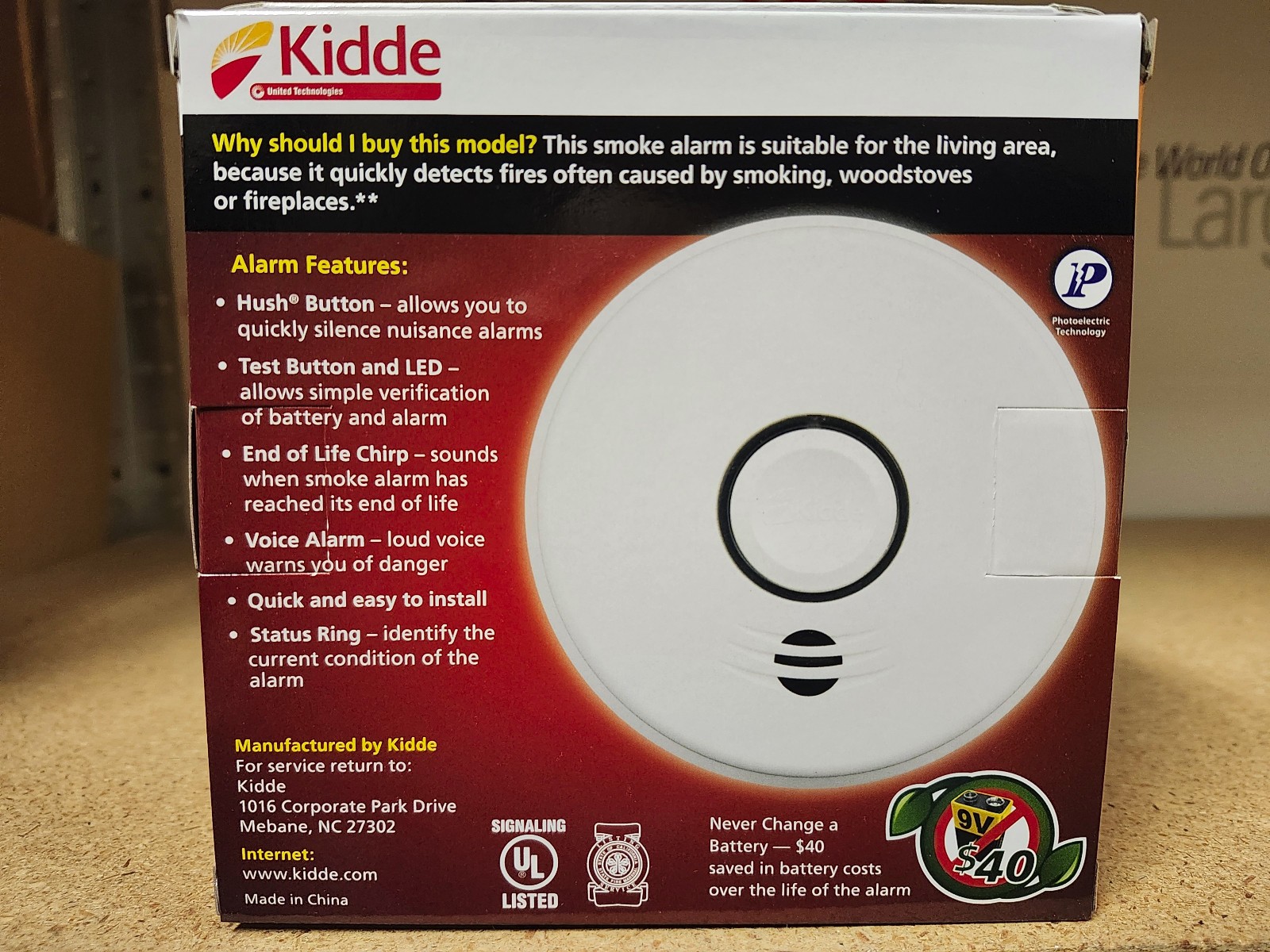 Kidde Model P4010ACS, Item #21027537. Smoke Alarm, 120 VAC, 10 Year Battery.