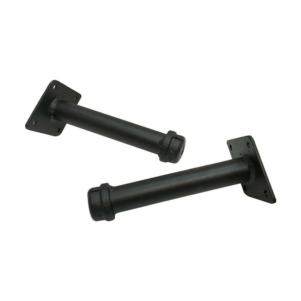 4 Pc 6" Shelf Support Pipe Style Faceout for Wall Mounted Pipeline Black