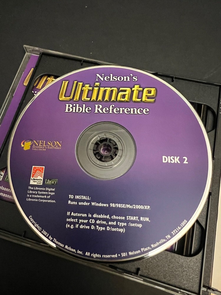 Nelson's Ultimate Bible Reference Library PC CD 2003 CD-Key Nelson Computer