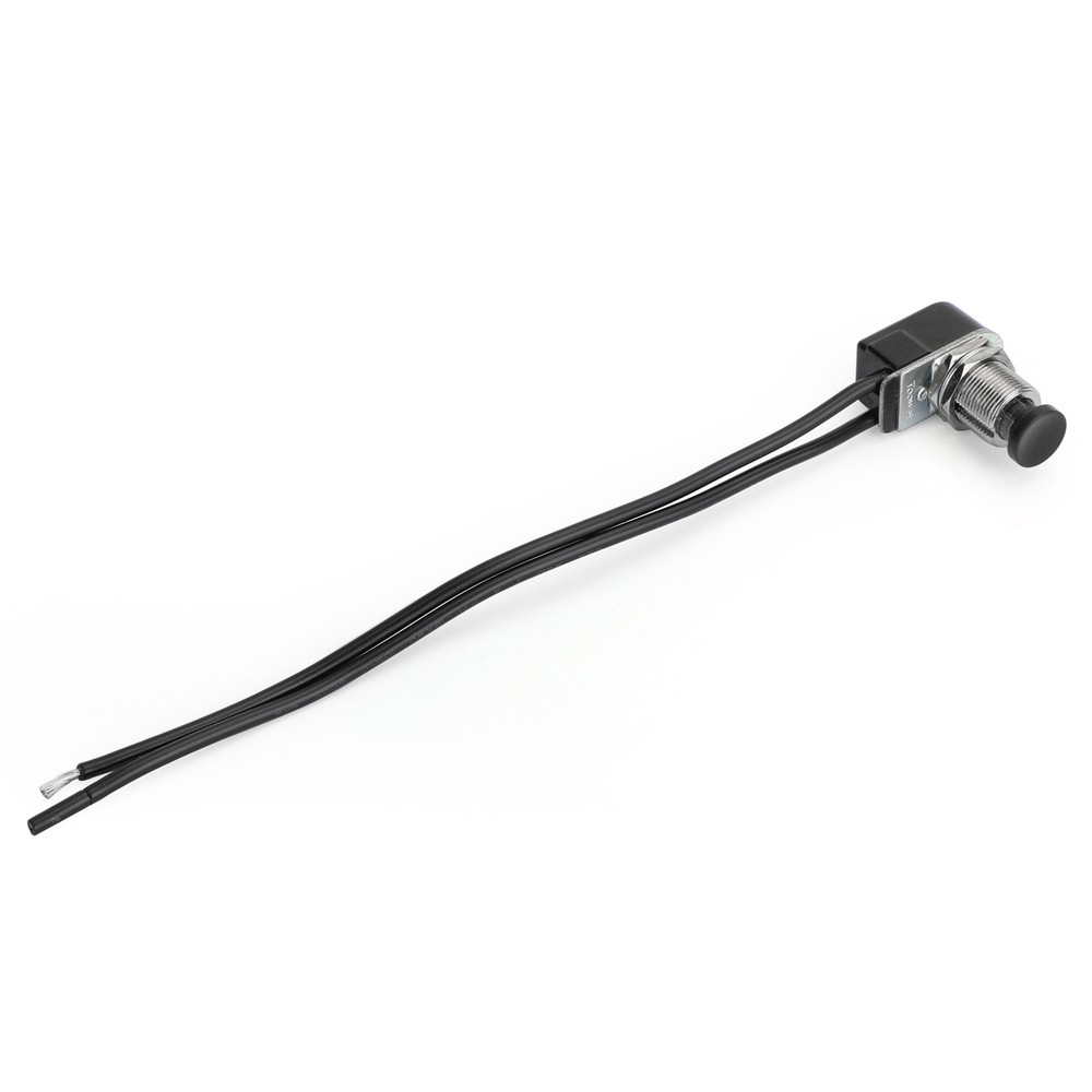 1* Normally Open Momentary Self-resetting Push Button Reset Switch w/Wire Black✨