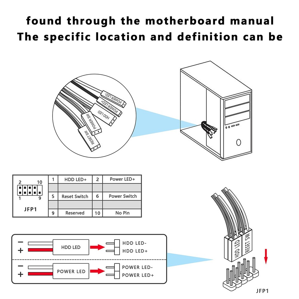 XMSJSIY Chassis Switch - Metal Button, PC Case LED Power Button 12mm, Blue