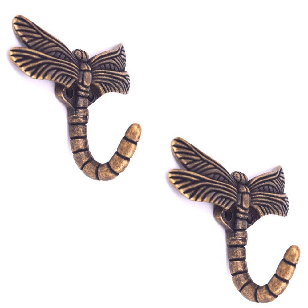 2pcs Dragonfly Coat Hooks Decorative Creativity Wall Mounted Hanger Hook for ...