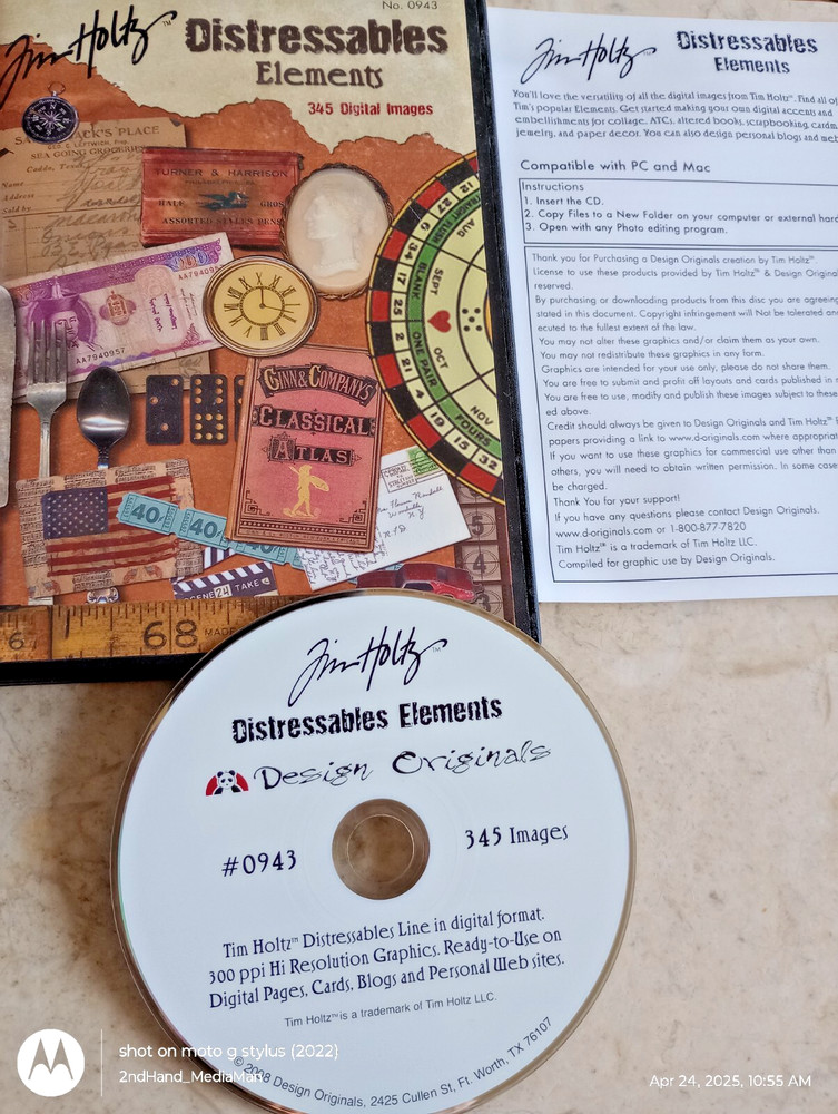 TIM HOLTZ DISTRESSABLES ELEMENTS PC CD ROM