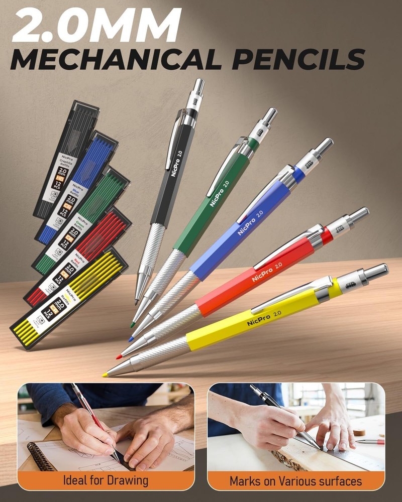 Complete Carpenter Pencils Set with Tools