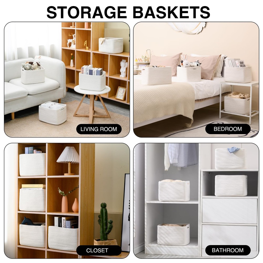 Storage Baskets for Organizing, Woven Basket for Storage, Storage Baskets Bin...
