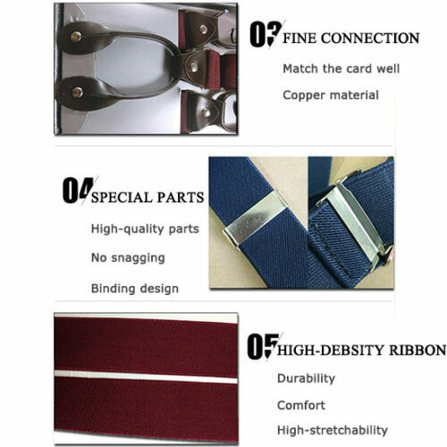 TECHTONGDA Hot Adjustable 4 Color Button Holes Link Men's Elastic Suspenders