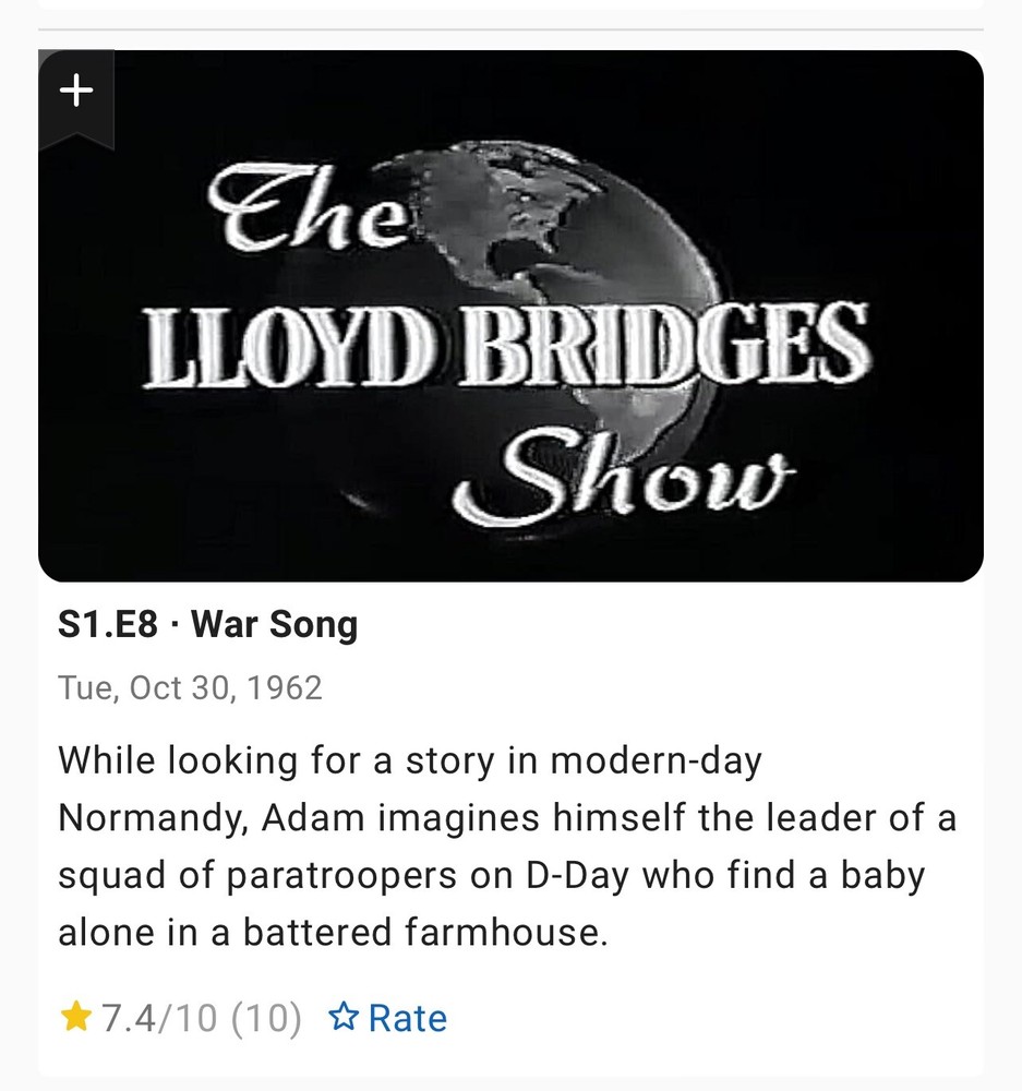 The Lloyd Bridges Show Original TV Script