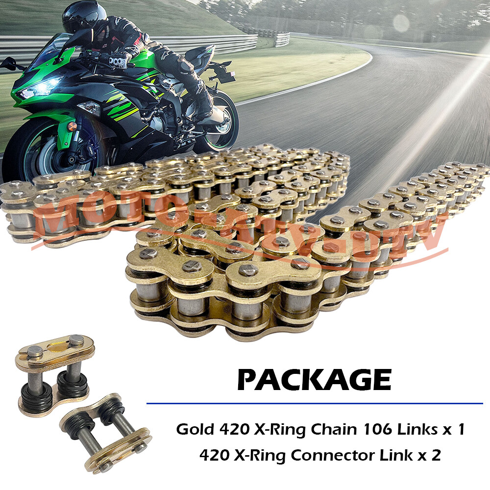 Gold 420 X-Ring Chain 106 Link & Connecting Master Link for Honda Grom 125 14-20