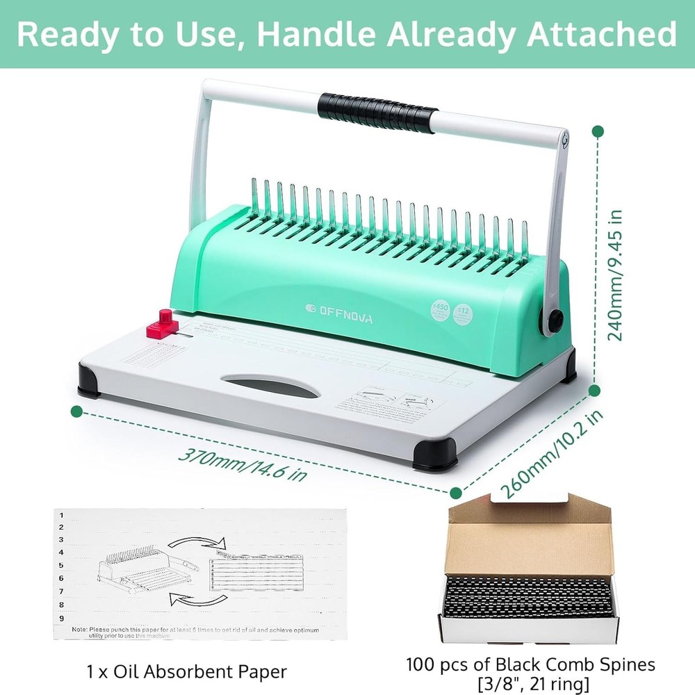 Budget-Friendly Comb Binding Machine with 100 Binding Spines - User-Friendly