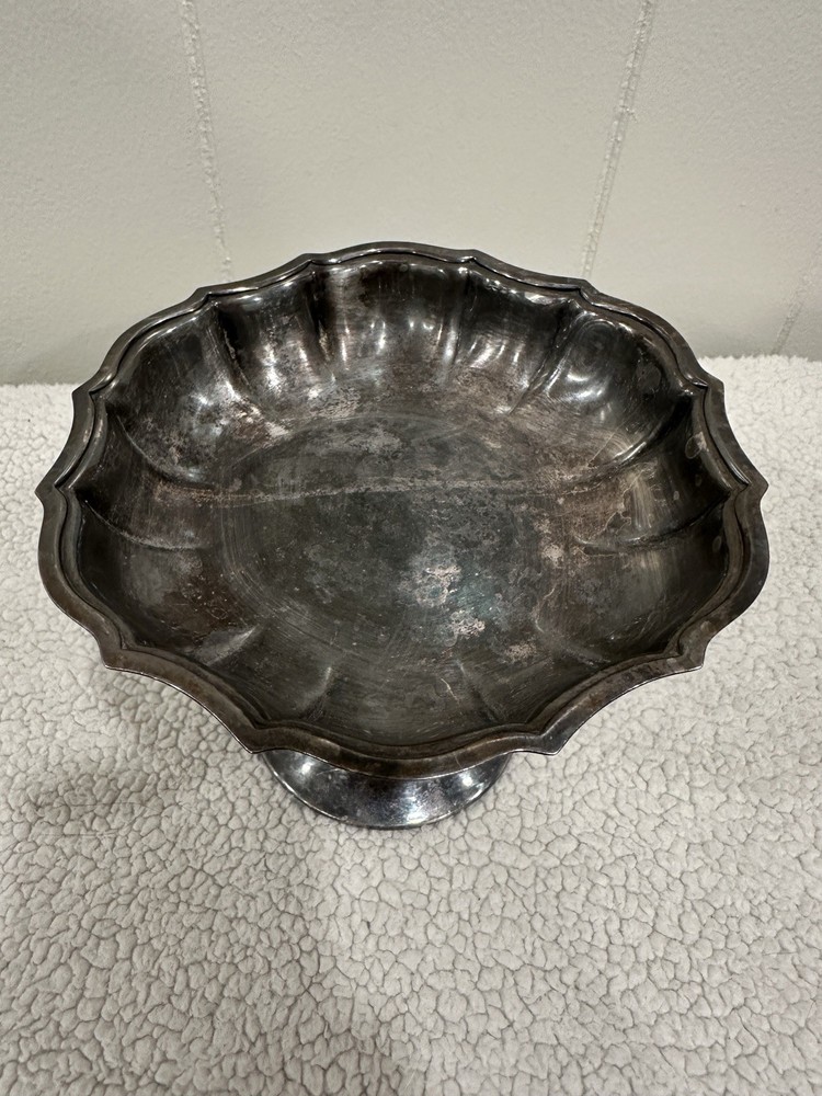 Antique Silverplate Chippendale Compote