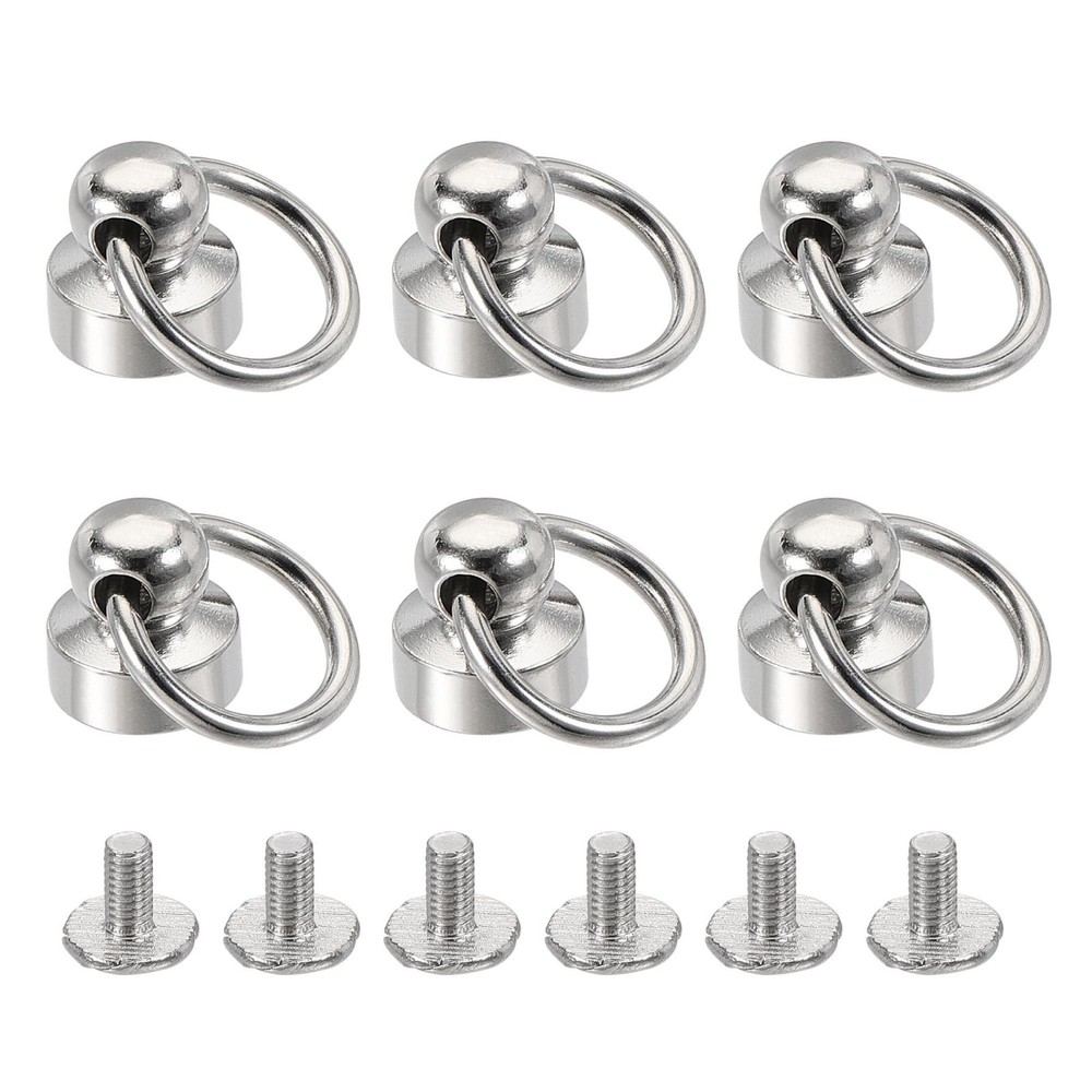 9x9.3mm Tear Ring Rivets Round Studs Head Brass Silver 6pcs