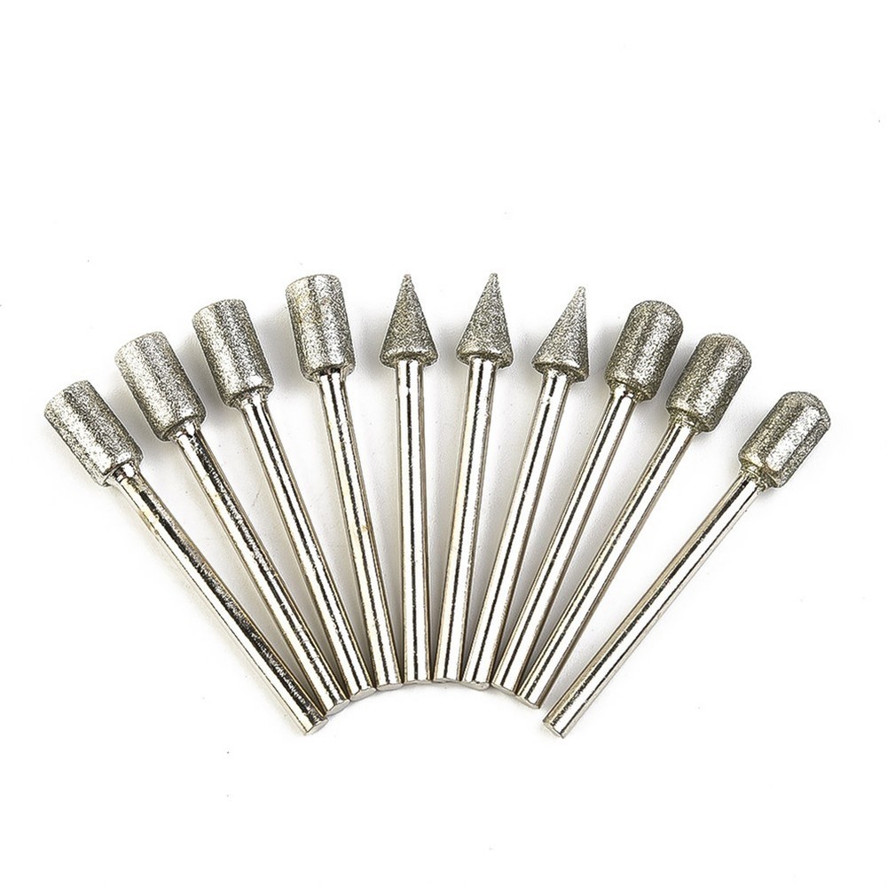 Efficient 3mm Shank Diamond Burr Set Drill Bits 20pcs for Precise Grinding