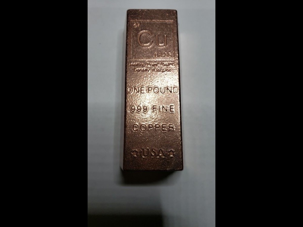 One Pound Solid Fine Copper Trapezoid Bar - Elemental Collection .999