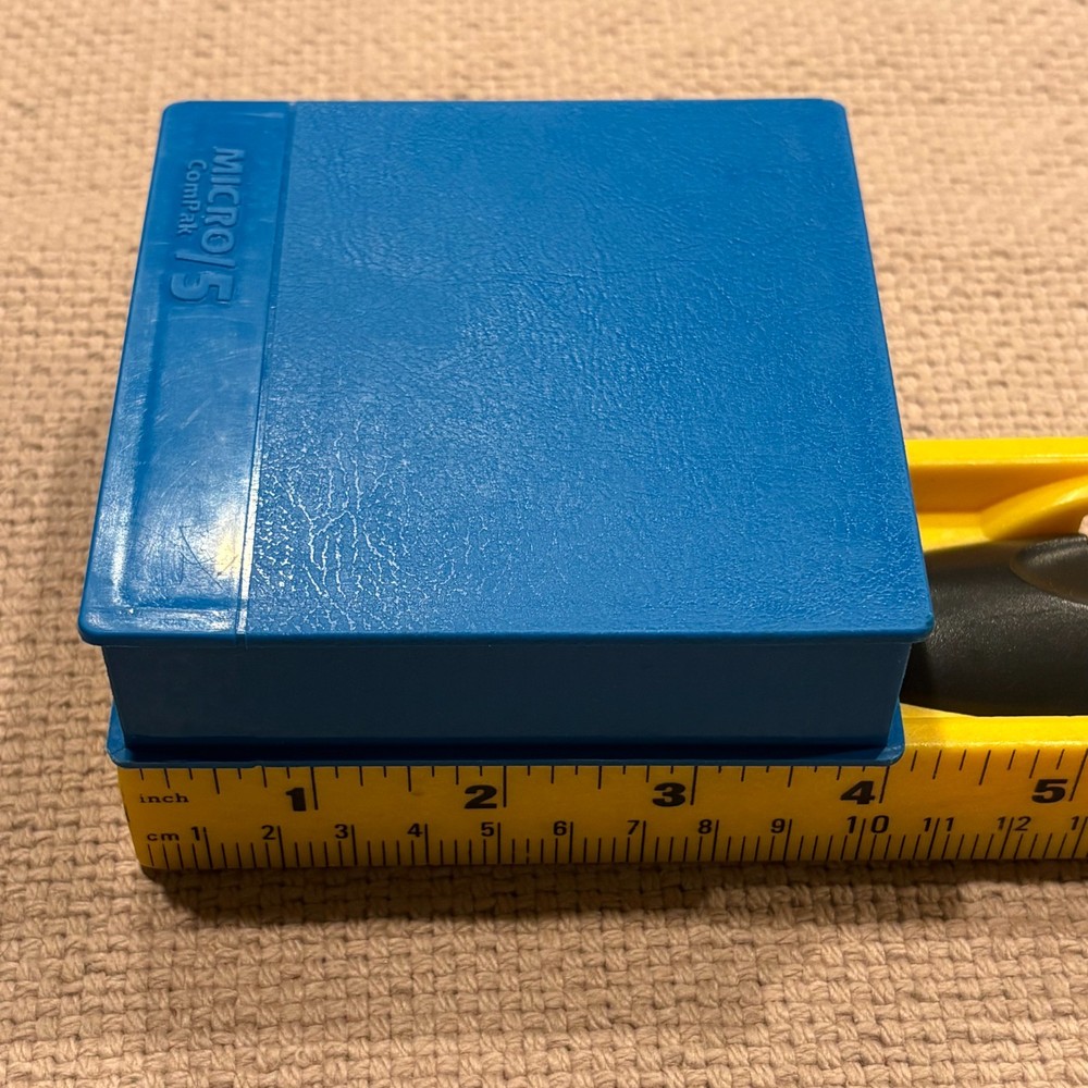 Vintage SRW Micro/5 Disk Diskette ComPak Case Blue Plastic Cover Spine