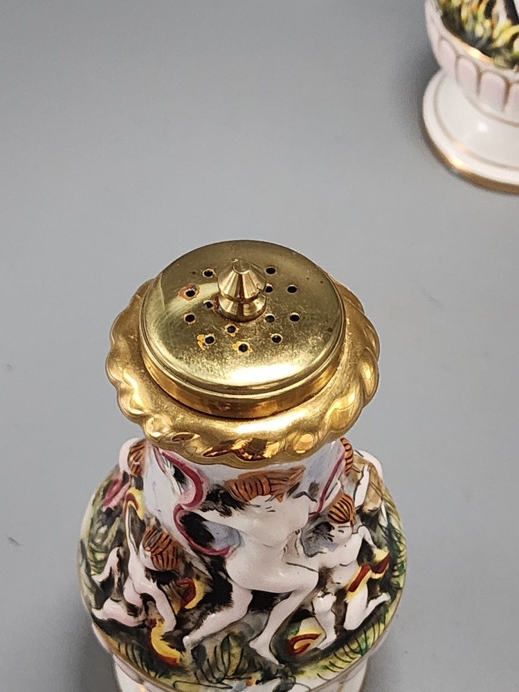 Vintage Capodimonte Salt & Pepper Cellars