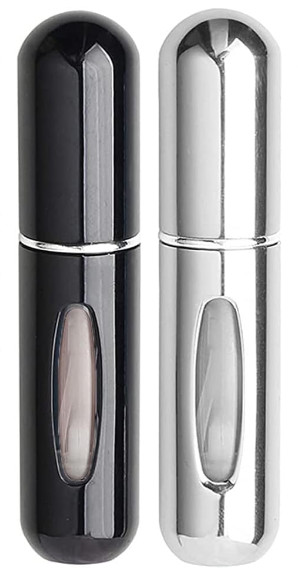 2 Pcs Travel Portable Mini Refillable Perfume Atomizer Bottle Spray Pump Case