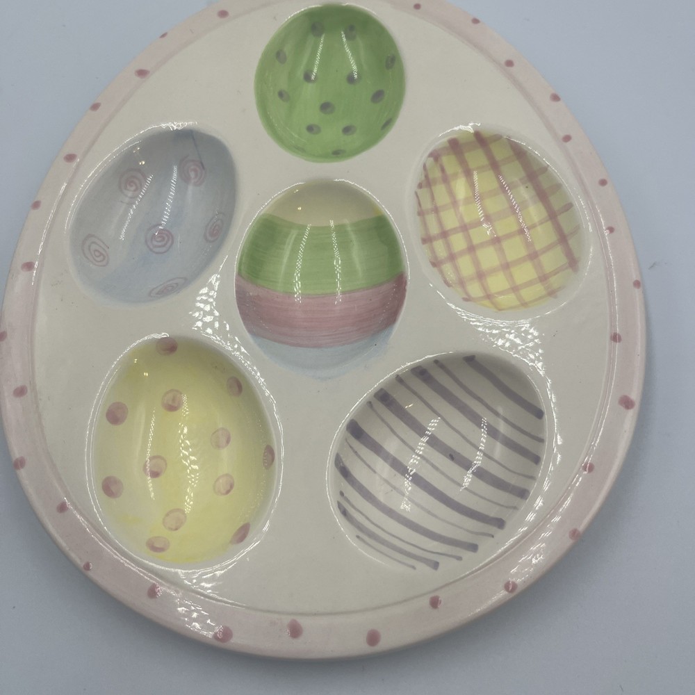 Easter Devil Egg holder Ceramic 9” By 7” Lot N