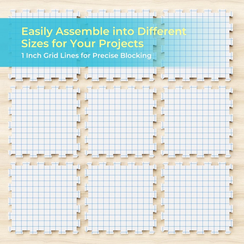 Blocking Mats for Knitting, Extra Thick Knitting Blocking Mat with Grid Lines, 9