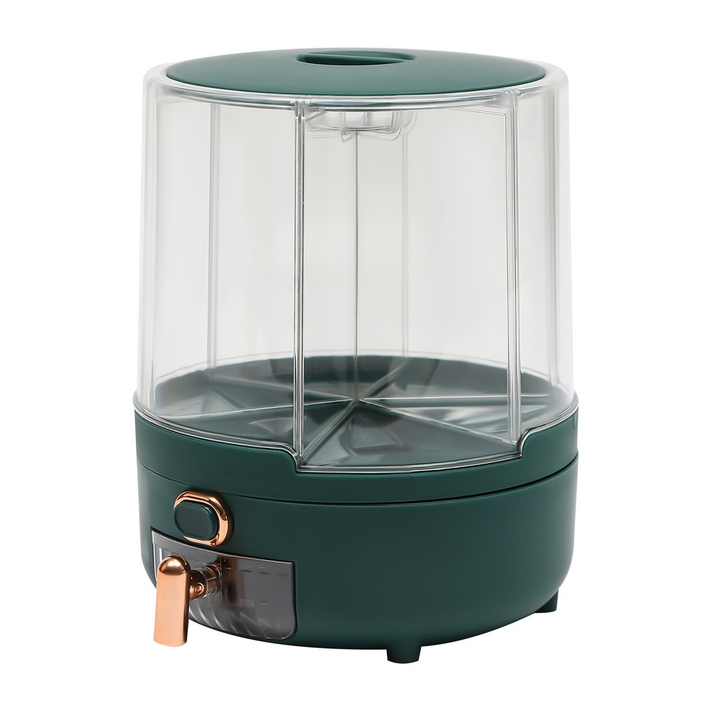 Rice Dispenser Dry Grain Food Storage Container Tank 6-Grid Rotating for Kitchen
