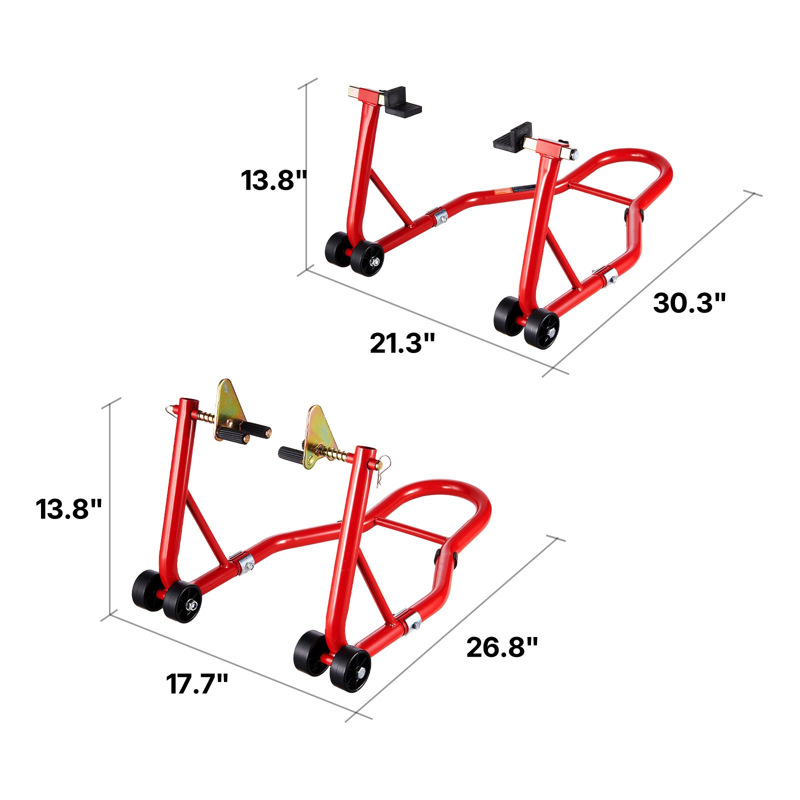 Motorcycle Front & Rear Stand Lift 850 lbs Spoolift Paddock Swingarm Arm Red