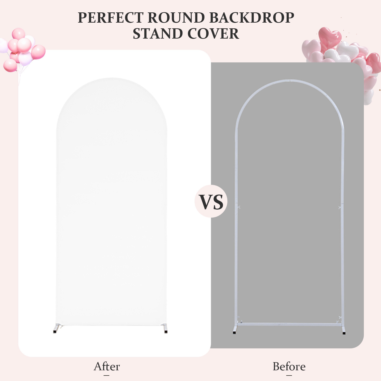 Full Sizes Wedding Party Arch Cover Spandex Fitted Arch Stand Covers Round Top
