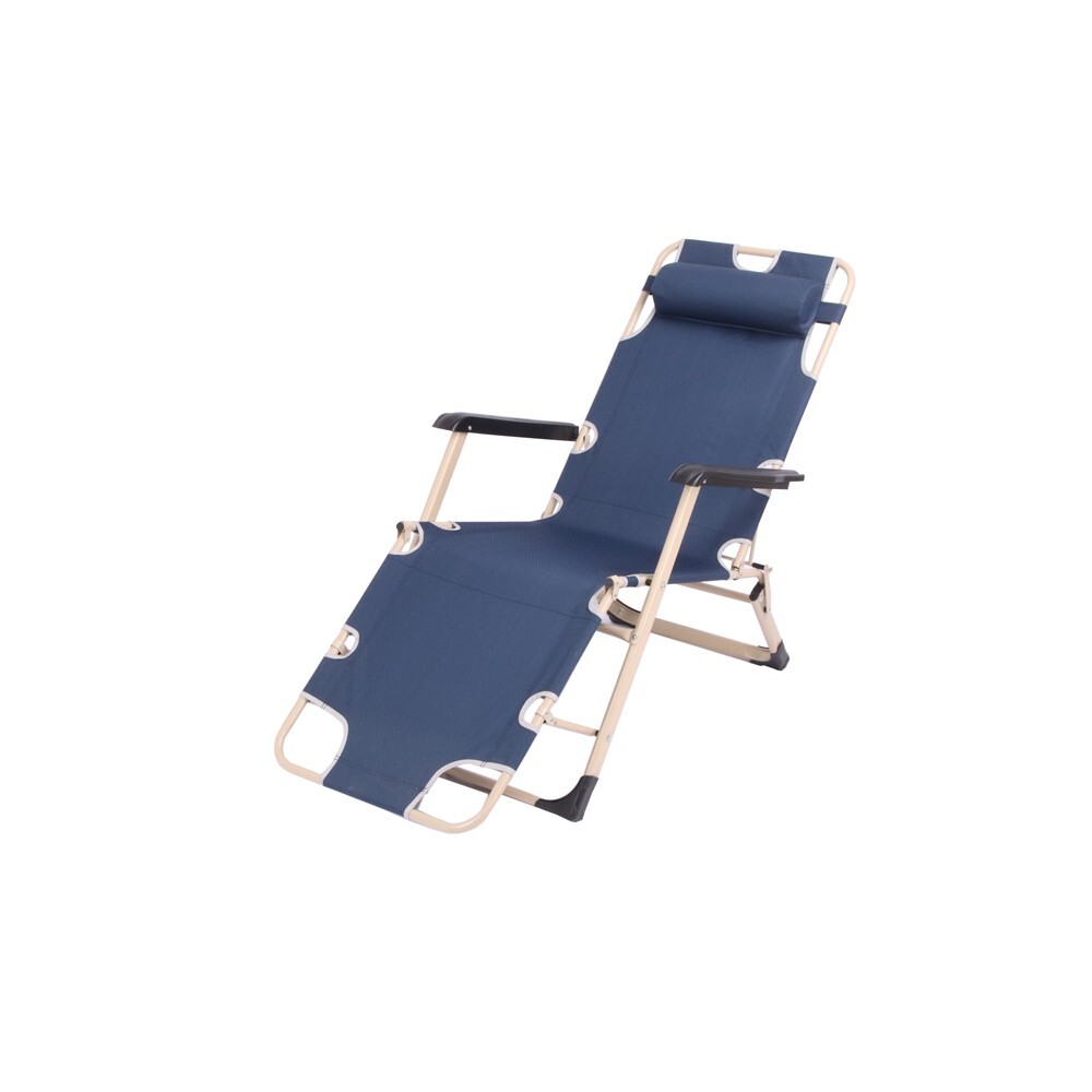 200kg (441lbs) Portable Single Folding Bed Deck Chair Adjustable Multi-function