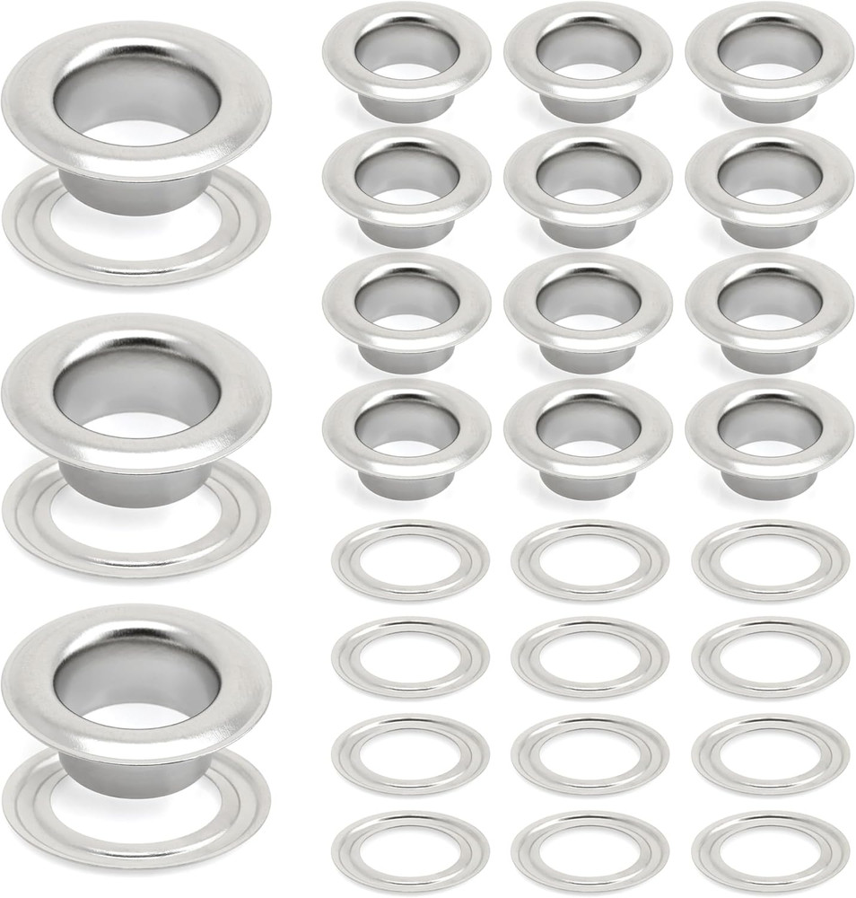 3/8" (10MM) Hole 100 Sets Grommets Eyelets with Washers for Clothes, Leather, Ca