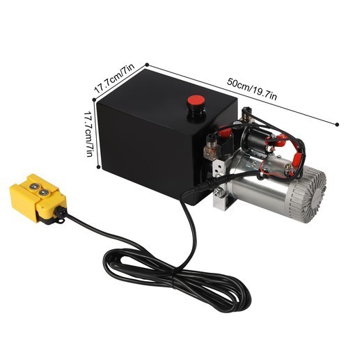 12V 8 Quart Double Acting Hydraulic Electric Pump with Remote Control