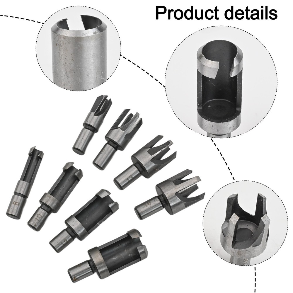 High Performance Round Handle Dowel Drill Bits 8Pcs Set for Woodworking