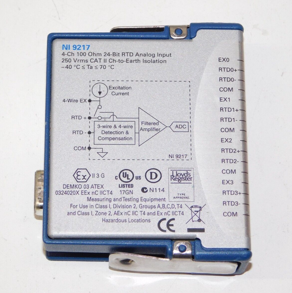 National Instruments NI 9217 cDAQ Temperature RTD Input Module 192547E-01L