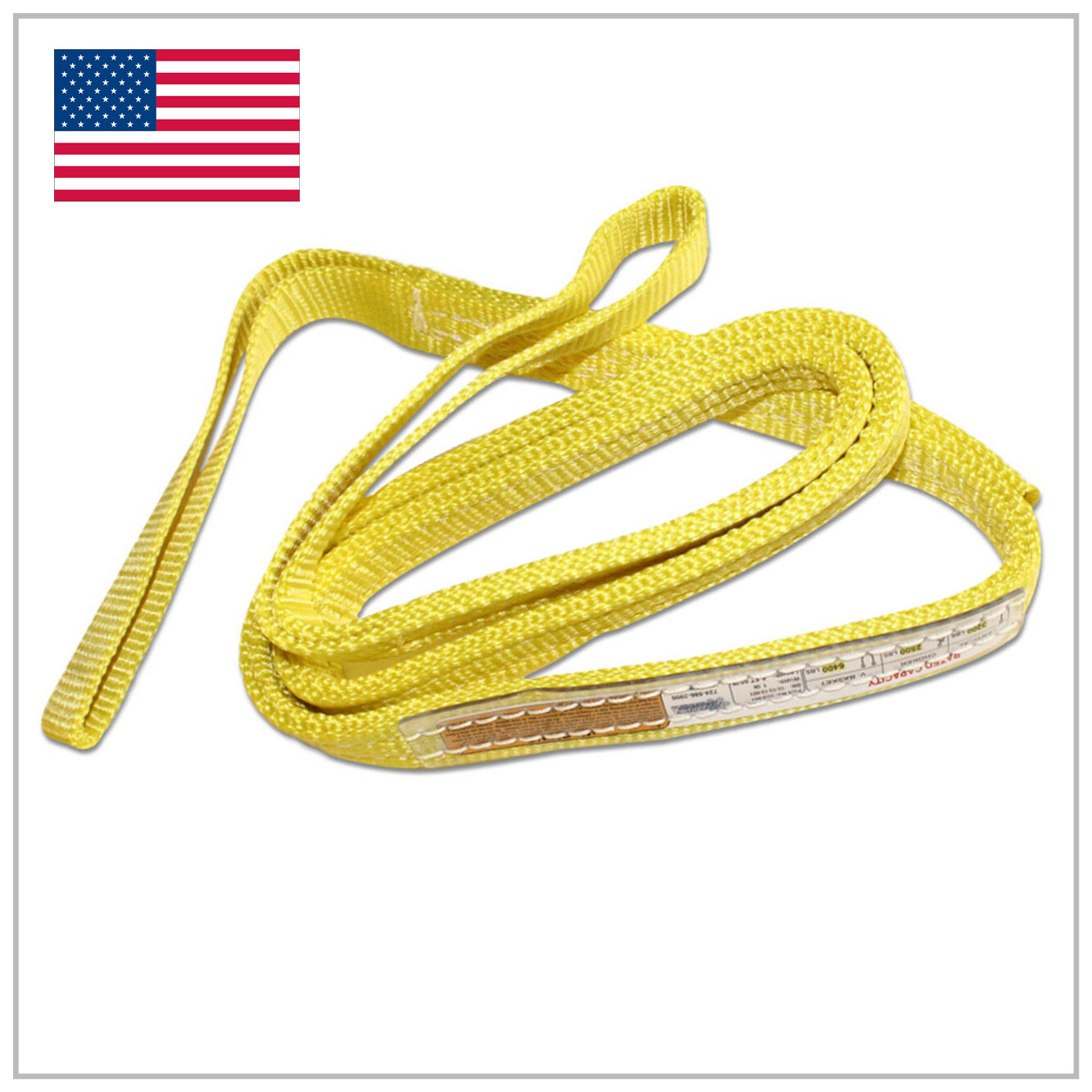 1" x 5 ft Nylon Web Lifting Sling Tow Strap 2-ply EE2-901 Eye & Eye USA (2 Pack)
