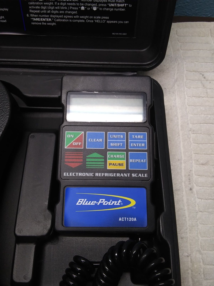 Blue Point Portable Electronic Refrigerant Scale ACT120A Mint A/C Charging Tool