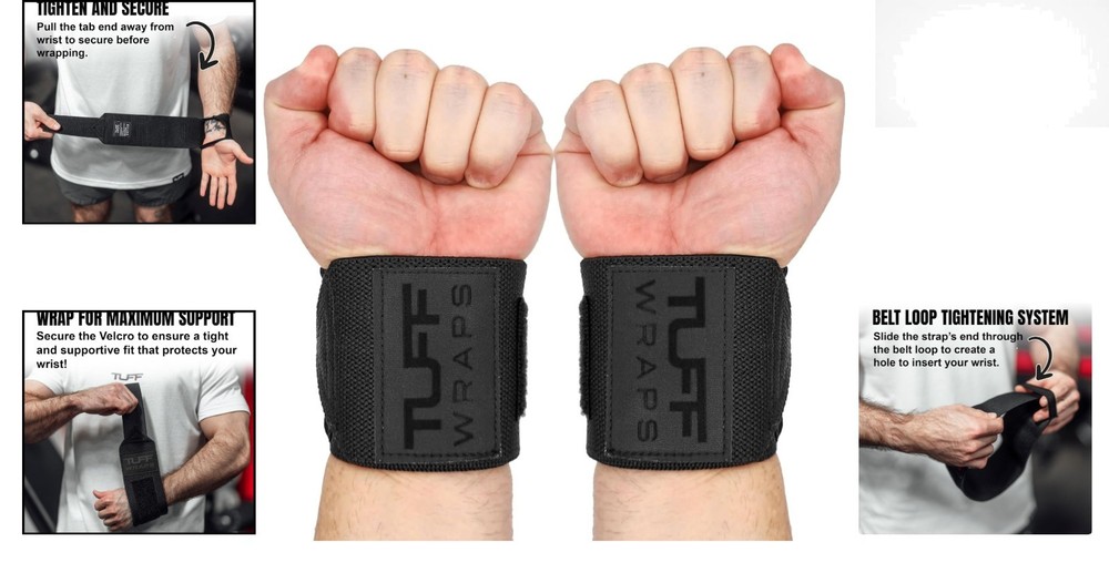 Durable 16" Weightlifting Wrist Wraps with Adjustable Belt Loop System