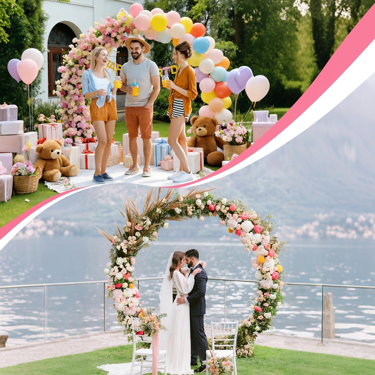 Large Metal Garden Arch Trellis,Wedding Arch. 8*7Ft. 19Mm Heavy-Duty Pipe, Arch