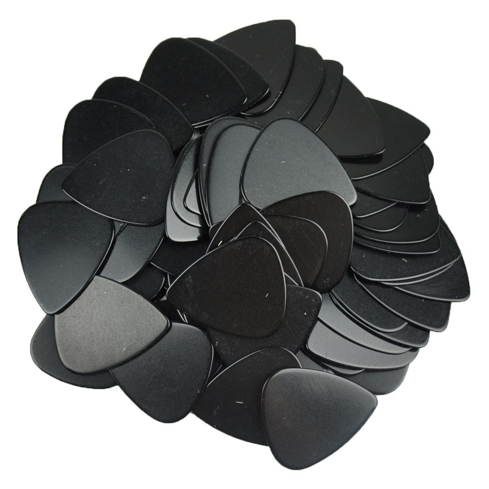 100pcs Medium 0.71mm 351 Shape Guitar Picks Plectrums Celluloid Solid Black