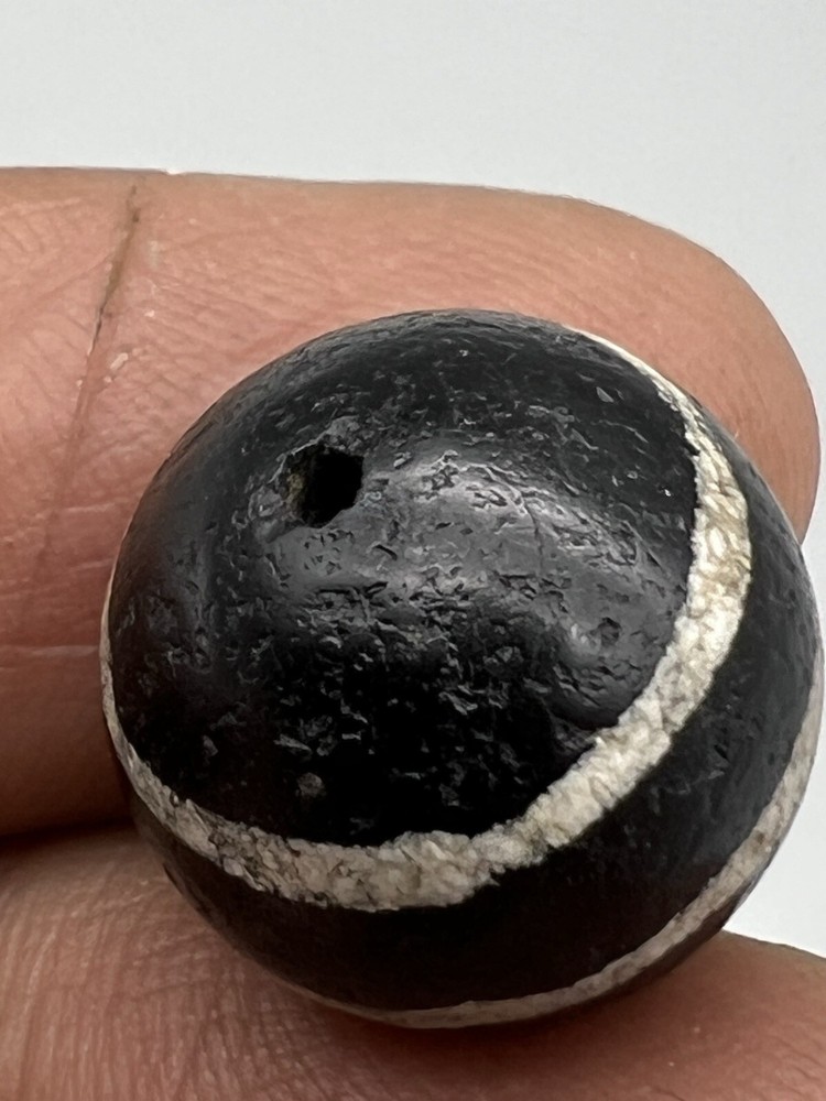 Ancient Burmese pyu Agate Bead Eached Decorated Agate Bead Amulet