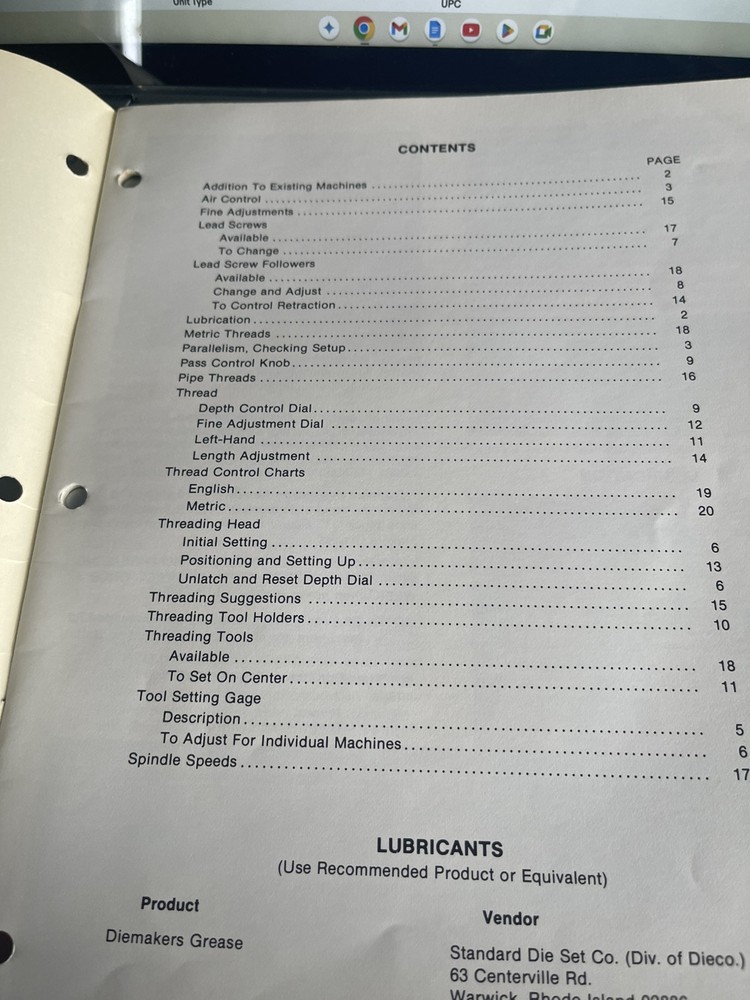 Hardinge Operator's Manual for Automatic Threading Unit on Hardinge AHC