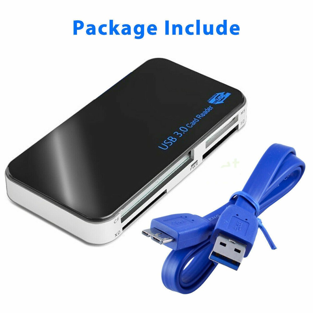 USB 3.0 Memory Card Reader Adapter 5Gbps Hub for CF/TF/SD/Micro SD/XD/M2/MS Card