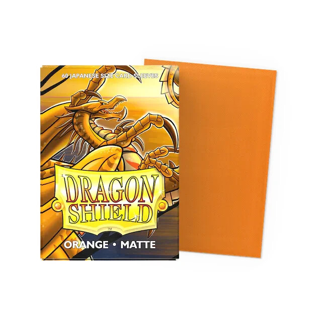 (60-Pack) Dragon Shield Card Sleeves ORANGE MATTE Small/Mini Size Japanese