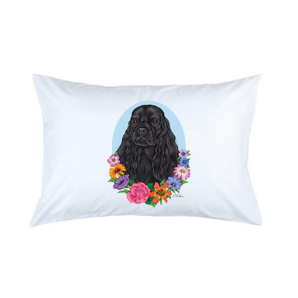 Cocker Spaniel Black Micro Fiber Pillowcase