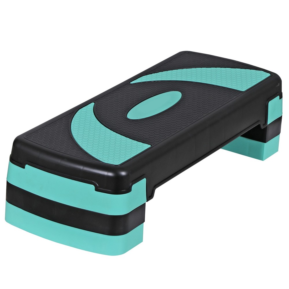 31" Adjustable Workout Aerobic Step Exercise Platform Trainer with 4 Riser Green