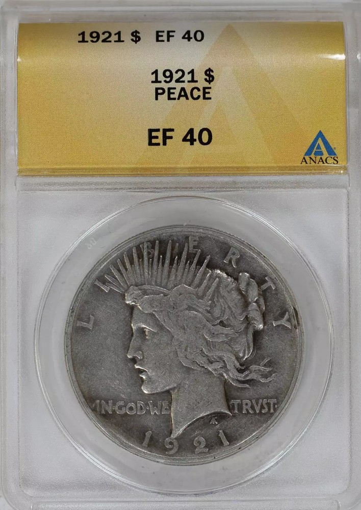 1921 Peace Silver Dollar ANACS MS-64+