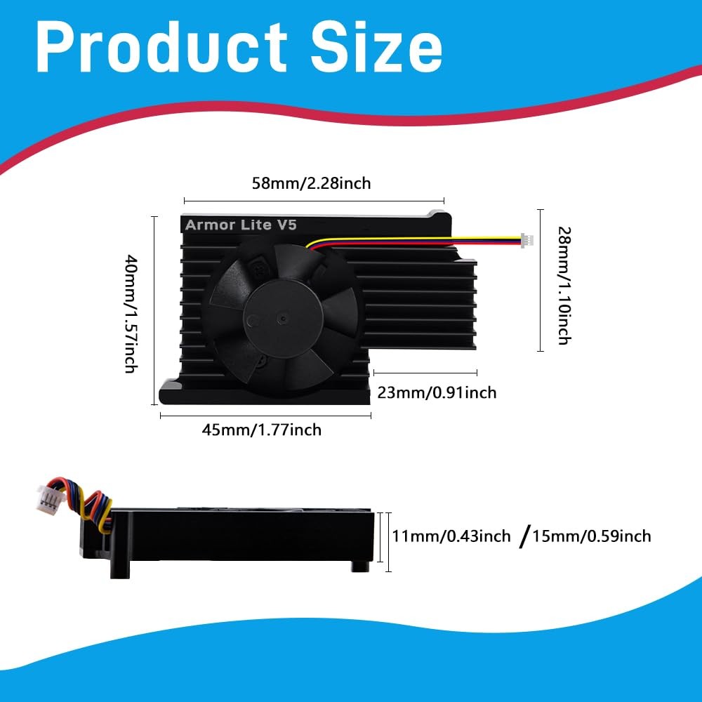 GeeekPi Active Cooler for Raspberry Pi 5, Armor Lite V5 Raspberry...